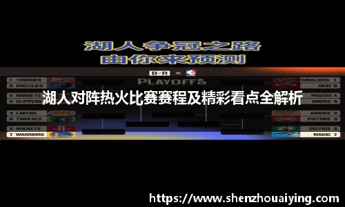湖人对阵热火比赛赛程及精彩看点全解析